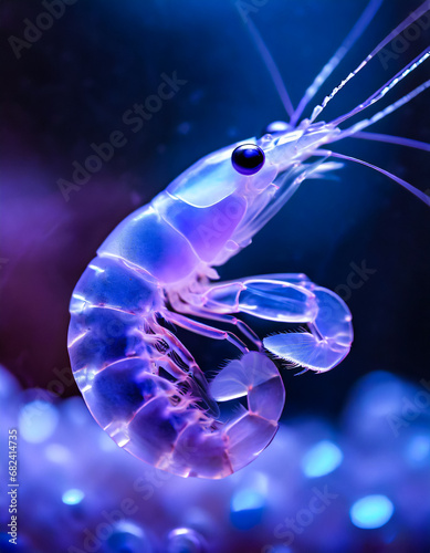 Macro Photography of a Seethrough Glass Shrimp (ID: 682414735)