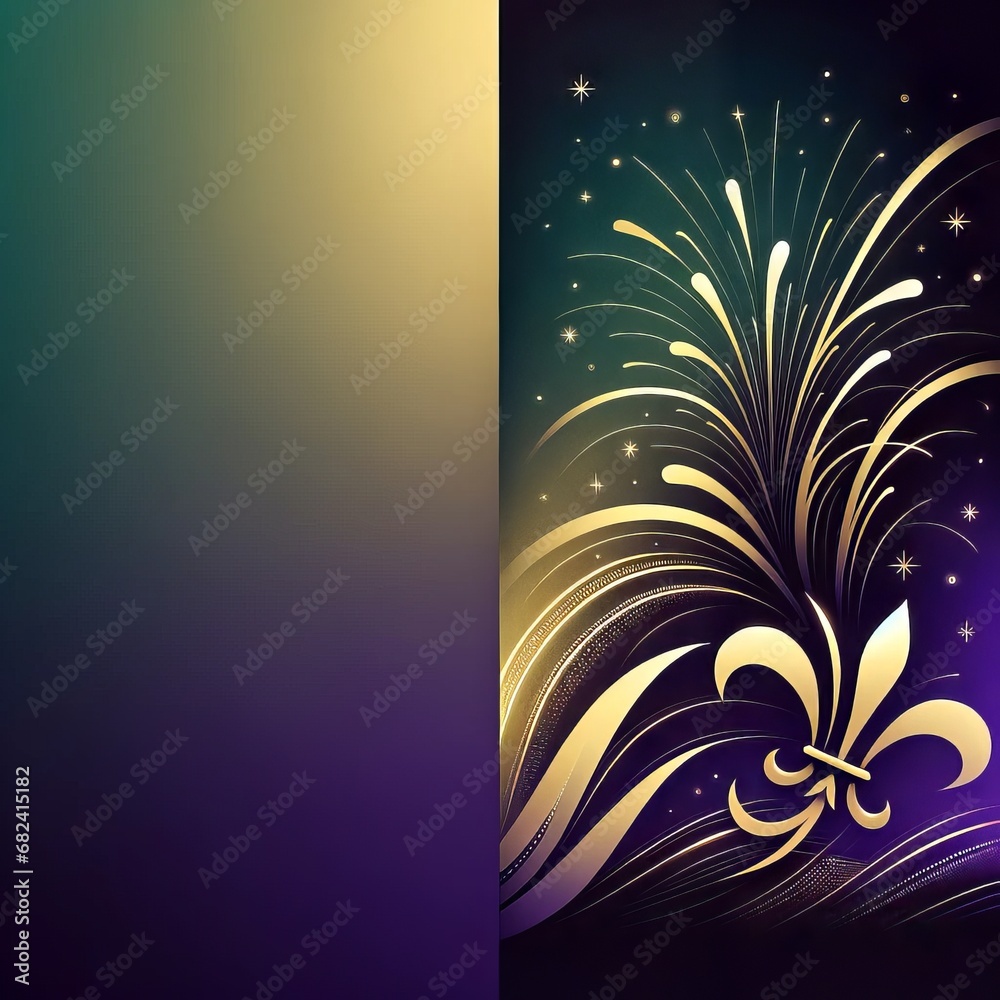 Mardi Gras Firework Silhouette - Simple and Elegant
