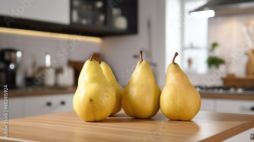 Fresh Anjou Pears in a Modern Kitchen photo