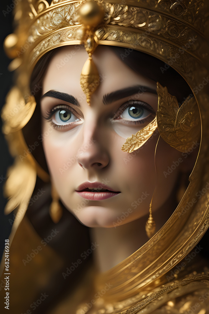 portrait of a woman with golden makeup portrait of a woman with golden makeup