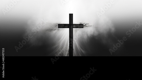 Christian wooden cross. Easter, symbol of Christianity illustration sketch