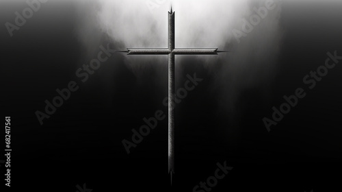 Christian wooden cross. Easter, symbol of Christianity illustration sketch photo