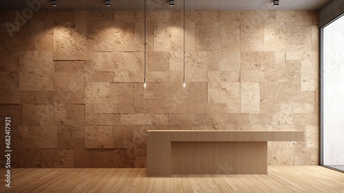 A chipboard wall displaying its uniform and textured surface, suitable for both residential and commercial spaces.