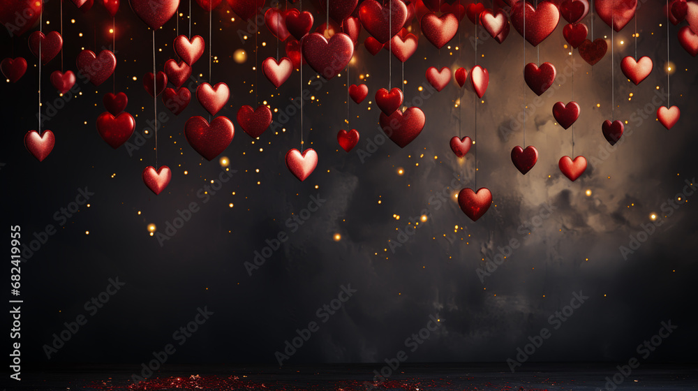 Obraz premium Valentines day background with hearts
