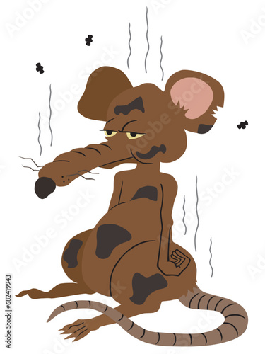 Flat Vector Dirty Rat
