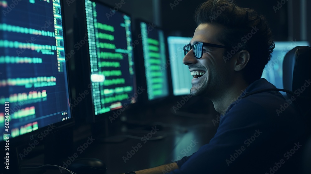 A happy investor analyzes the graph