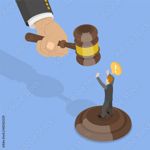 3D Isometric Flat Vector Illustration of Social Injustice, Human Inequality