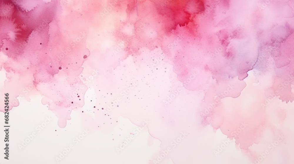 Abstract pink watercolor art background for cards, flyer, poster, banner and cover design. Hand drawn flower illustration for Valentines Day.