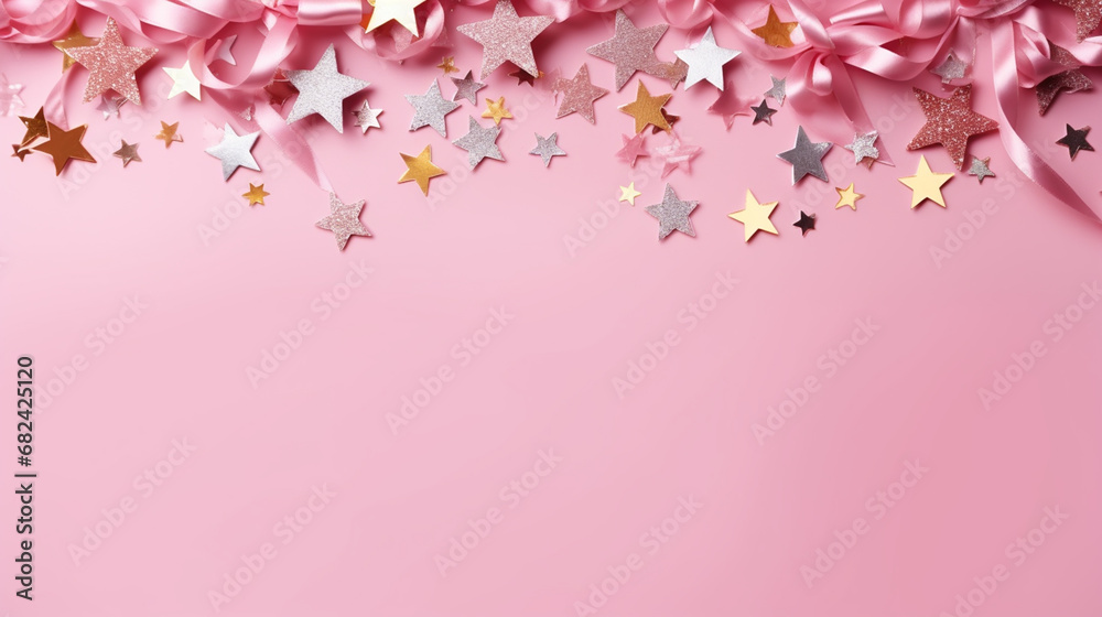 Stars on pink pastel trendy background. Festive backdrop for your projects. Stars on pink pastel trendy background. Festive backdrop for your projects.