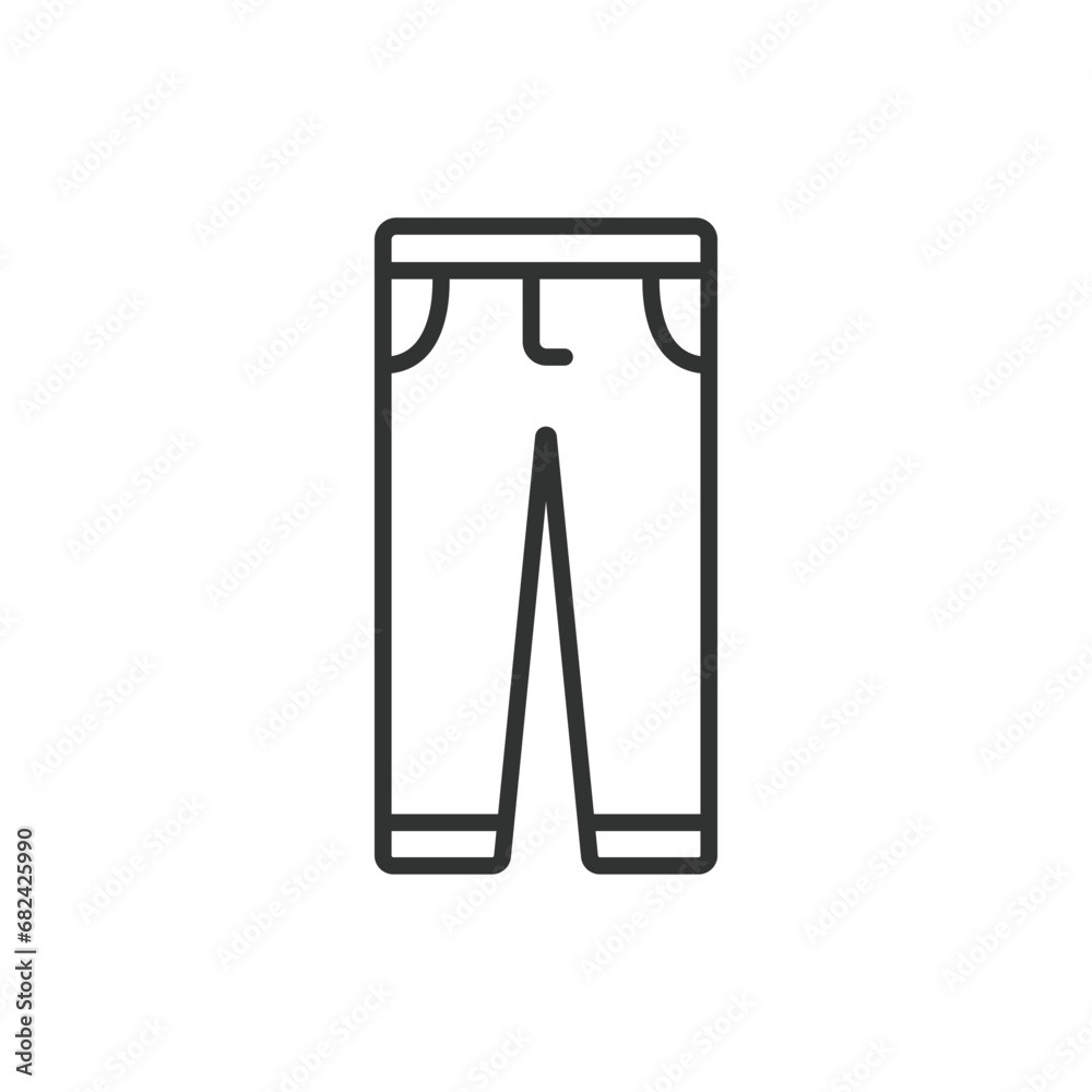 Pants icon line design. Denim, outline, jeans icons vector illustration. Pants editable stroke icon. Pants icon line design. Denim, outline, jeans icons vector illustration. Pants editable stroke icon.