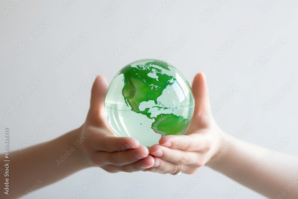 Ecology theme, planet earth in human hands Ecology theme, planet earth in human hands