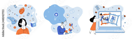 Virtual world vector illustration. The metaverse represents fully immersive digital environment within virtual world The virtual world concept drives innovation in digital technology and communication