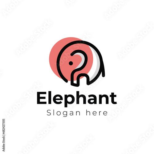 Luxury elephant logo design vector  photo