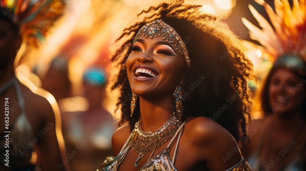 Beautiful samba dancers performing in a carnival Beautiful samba dancers performing in a carnival