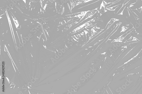 Realistic plastic wrap texture . Stretched polyethylene cover photo