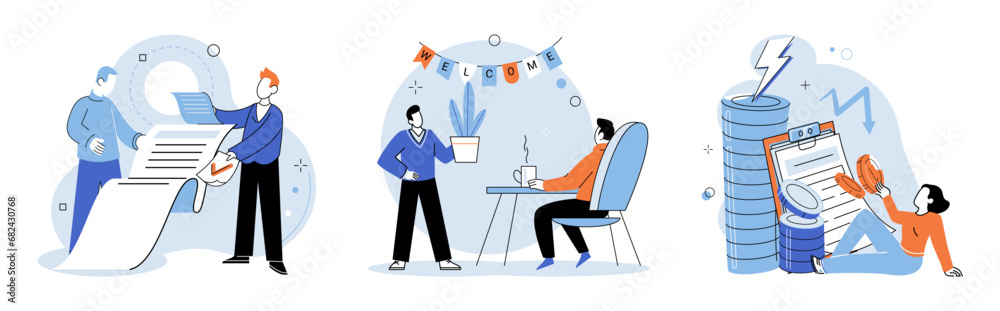 New employee. Vector illustration. The new employee brings fresh insights and perspectives clead to innovative solutions and improved business performance The new employee metaphor highlights value New employee. Vector illustration. The new employee brings fresh insights and perspectives clead to innovative solutions and improved business performance The new employee metaphor highlights value