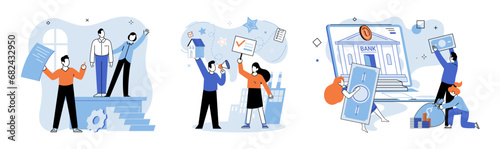 Partnership. Vector illustration. Planning together ensures alignment and success in partnerships Community and connection foster collaborative efforts Friendship and trust strengthen partnerships