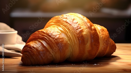 A flaky, buttery croissant with delicate layers