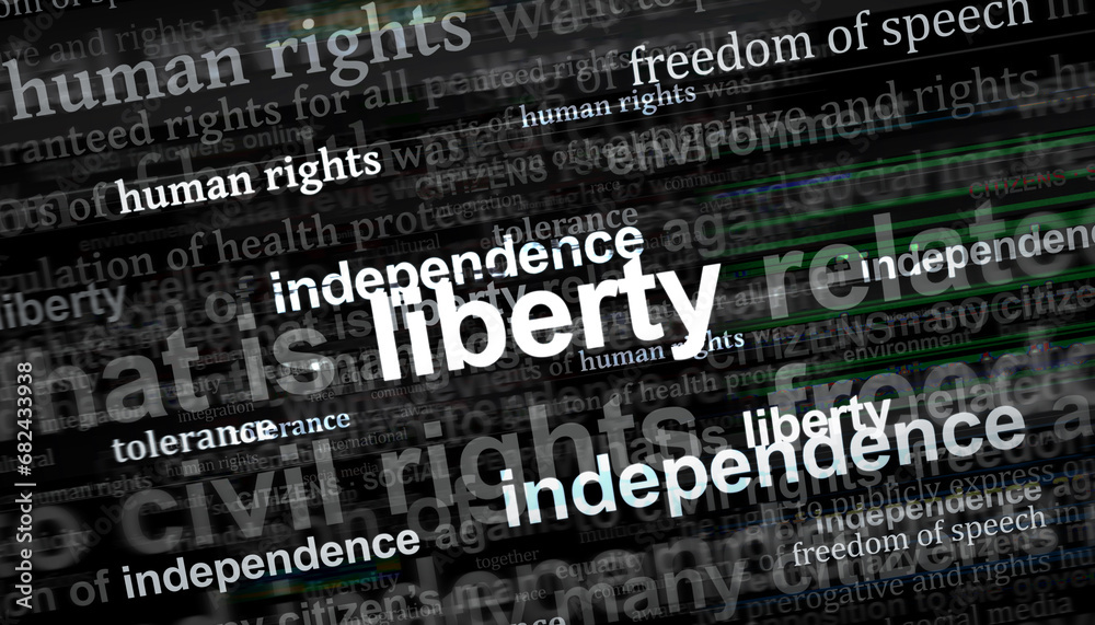 Freedom Liberty Human rights news titles illustration Freedom Liberty Human rights news titles illustration