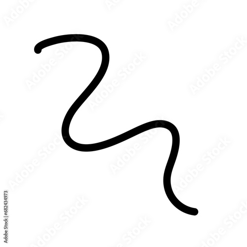 Random Line Curve. Abstract Black Line Curve. Hand Drawn Line. Childern Drawing Style. Line Design Element. Svg File