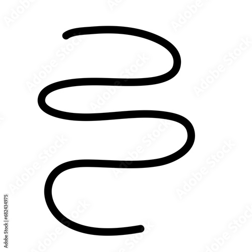Random Line Curve. Abstract Black Line Curve. Hand Drawn Line. Childern Drawing Style. Line Design Element. Svg File
