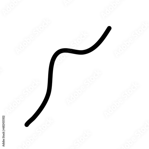 Random Line Curve. Abstract Black Line Curve. Hand Drawn Line. Childern Drawing Style. Line Design Element. Svg File
