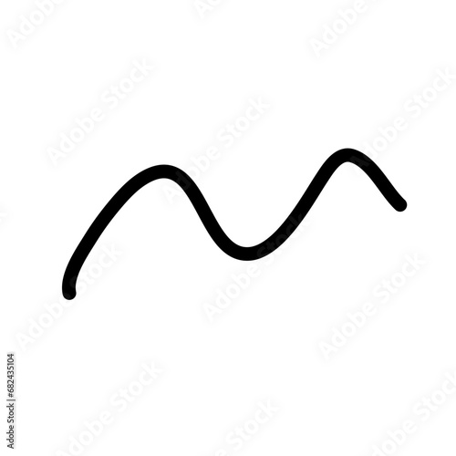 Random Line Curve. Abstract Black Line Curve. Hand Drawn Line. Childern Drawing Style. Line Design Element. Svg File