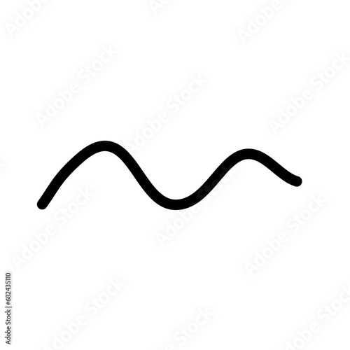 Random Line Curve. Abstract Black Line Curve. Hand Drawn Line. Childern Drawing Style. Line Design Element. Svg File
