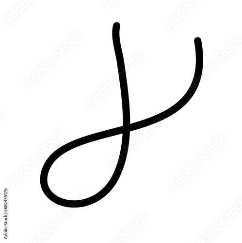 Random Line Curve. Abstract Black Line Curve. Hand Drawn Line. Childern Drawing Style. Line Design Element. Svg File