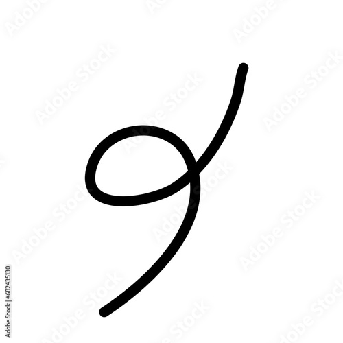 Random Line Curve. Abstract Black Line Curve. Hand Drawn Line. Childern Drawing Style. Line Design Element. Svg File