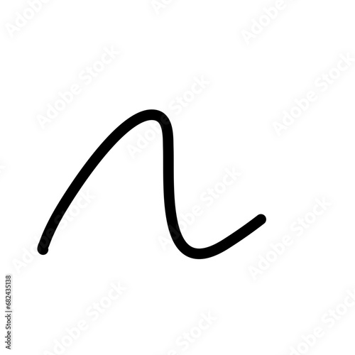 Random Line Curve. Abstract Black Line Curve. Hand Drawn Line. Childern Drawing Style. Line Design Element. Svg File