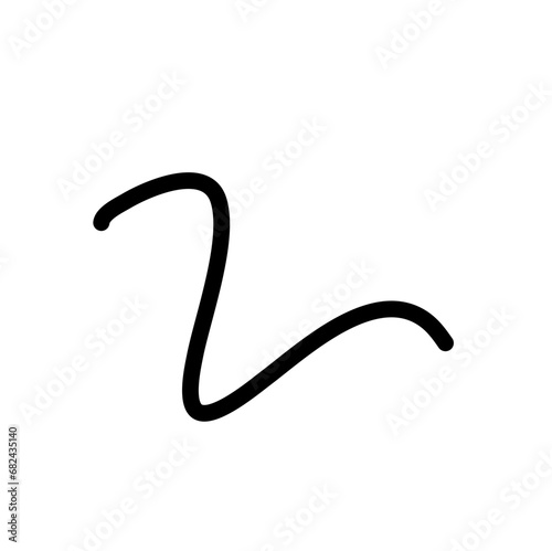 Random Line Curve. Abstract Black Line Curve. Hand Drawn Line. Childern Drawing Style. Line Design Element. Svg File