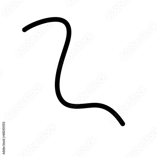 Random Line Curve. Abstract Black Line Curve. Hand Drawn Line. Childern Drawing Style. Line Design Element. Svg File