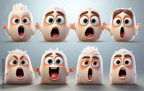 Wallpaper Mural creepy face expression characters set Torontodigital.ca