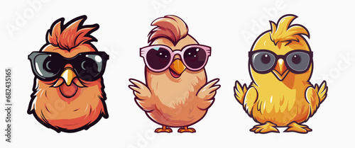 Cute chicken cartoon character vector illustration
