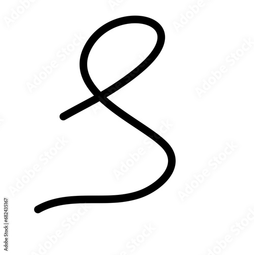 Random Line Curve. Abstract Black Line Curve. Hand Drawn Line. Childern Drawing Style. Line Design Element. Svg File