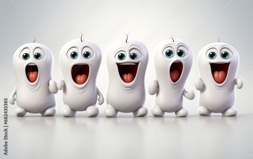 Obraz premium creepy face expression characters set