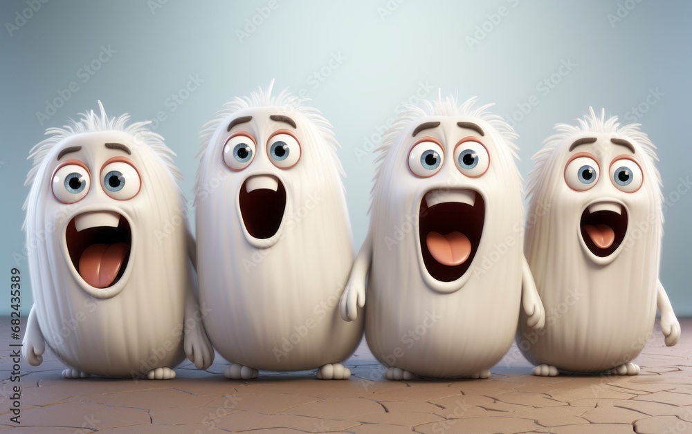 Obraz premium creepy face expression characters set