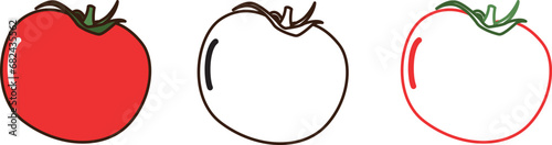 Vector Tomato icon Vegetables logo. Thin line art design, outline illustration