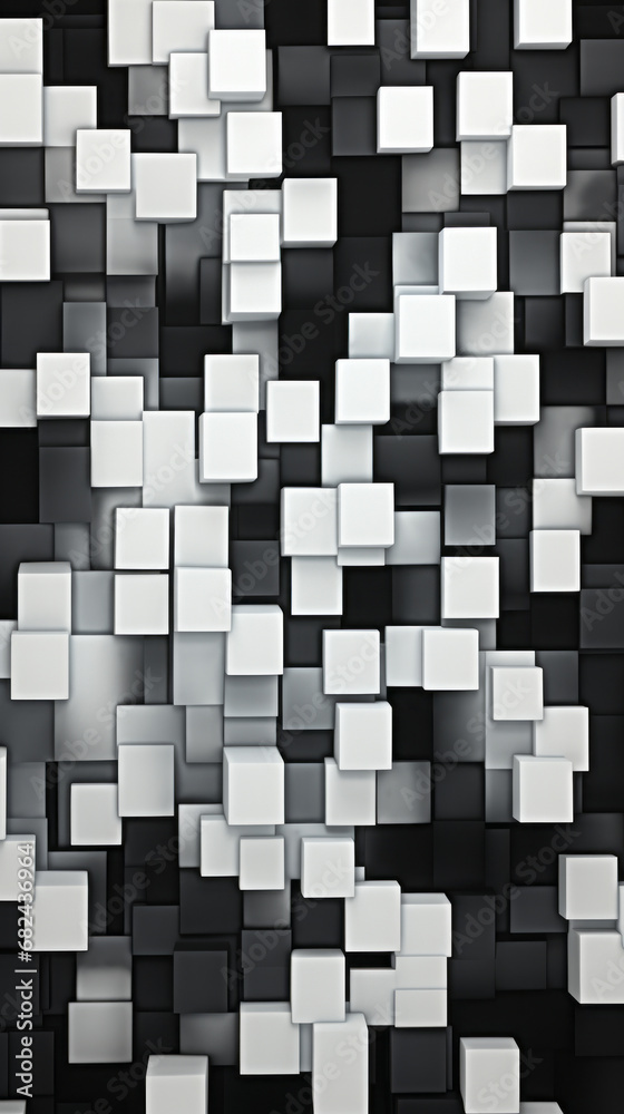 A geometric pattern of black and white squares A geometric pattern of black and white squares