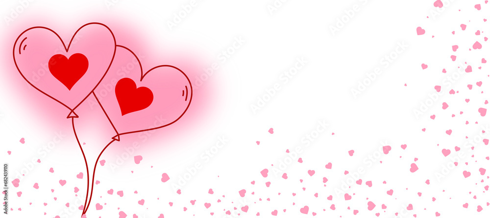 Valentine's Day card design, isolated on transparent background.