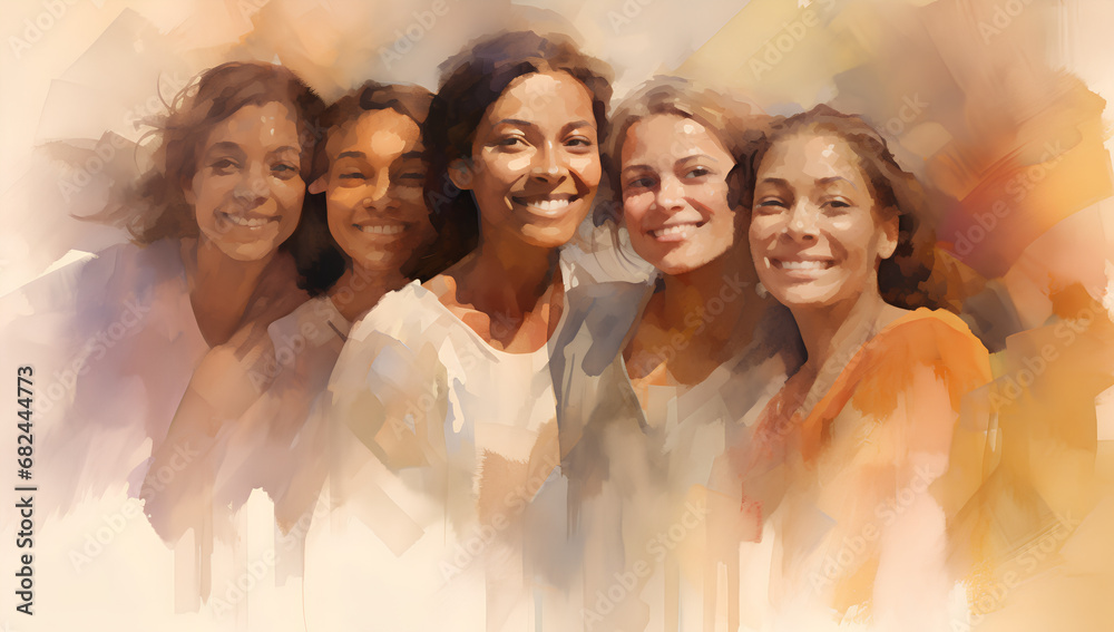 Five women watercolor