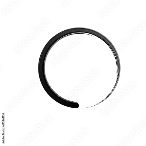 Ink Circle Brush Stroke. Hand Drawn Ink Circle Brush Stroke. Zen Circle. Eps File Editable Color