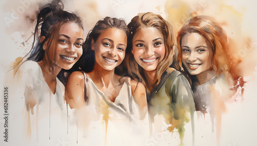 Four women watercolor