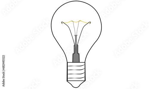 Light Bulb line icon vector, isolated on white background. Idea sign, solution, thinking concept. Lighting Electric lamp. Electricity, shine. Trendy Flat style for graphic design, Web site, UI. EPS