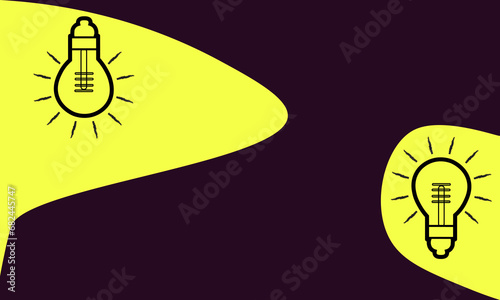 light bulb pictures onbackground. Render cartoon style minimal yellow transparent glass light bulb. Creativity idea, business success