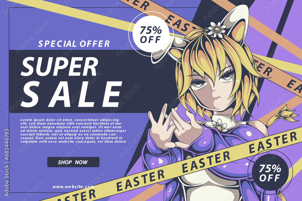 Obraz premium anime super sale banner design template