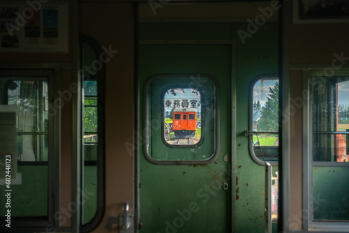 Obihiro, Hokkaido, Japan - August 17, 2023 - Scene of Kofuku Station, a closed railway station on the defunct Hiroo Line, now remains a popular sightseeing spot because of its name means happiness