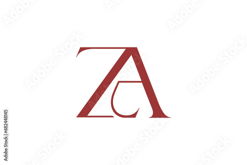 Letter ZA Initials Logotype, Modern Creative Fashion Luxury A & Z Logo Design 