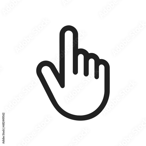 Clicking finger icon, hand pointer . Vector illustration